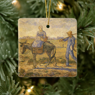 Vincent van Gogh - Peasant Couple Going to Work Ceramic Tree Decoration