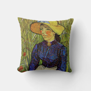 Vincent van Gogh - Peasant Girl in Straw Hat Cushion