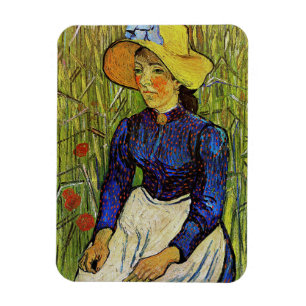 Vincent van Gogh - Peasant Girl in Straw Hat Magnet