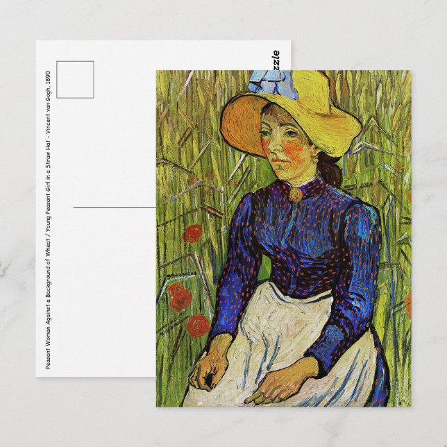 Vincent van Gogh - Peasant Girl in Straw Hat Postcard (Front/Back)