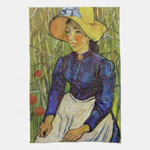 Vincent van Gogh - Peasant Girl in Straw Hat Tea Towel