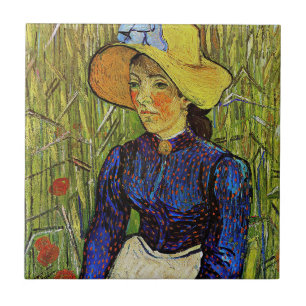 Vincent van Gogh - Peasant Girl in Straw Hat Tile