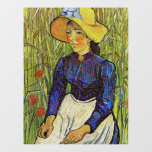 Vincent van Gogh - Peasant Girl in Straw Hat Window Cling