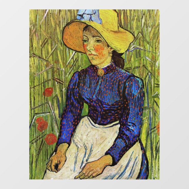 Vincent van Gogh - Peasant Girl in Straw Hat Window Cling (Sheet)