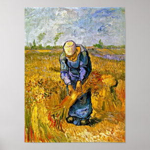 Vincent Van Gogh - Peasant Woman Binding Sheaves Poster