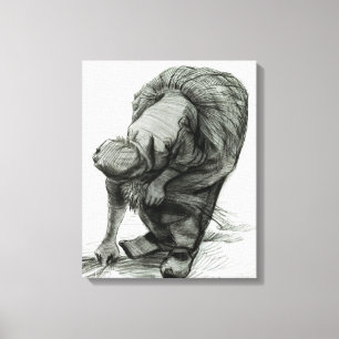 Vincent van Gogh   Peasant Woman Gleaning, 1885 Canvas Print