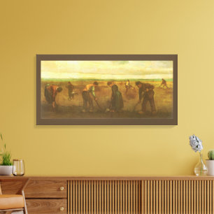 Vincent van Gogh - Peasants Planting Potatoes Canvas Print