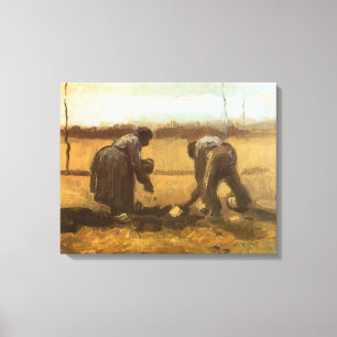 Vincent van Gogh - Peasants Planting Potatoes Canvas Print