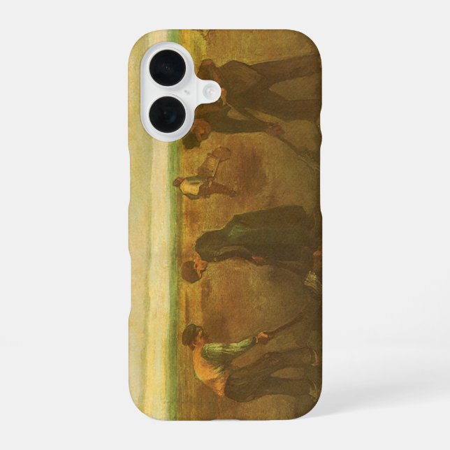 Vincent van Gogh - Peasants Planting Potatoes  iPhone 16 Case (Back)