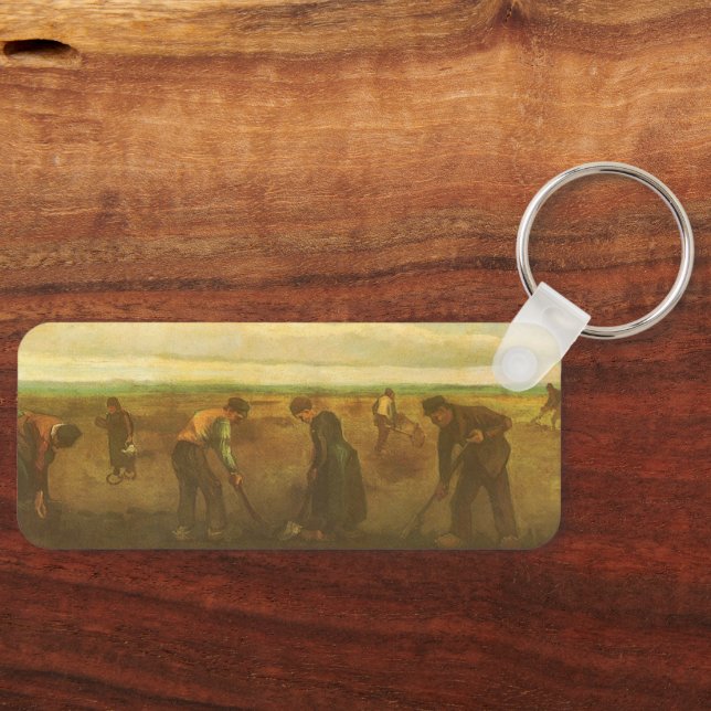 Vincent van Gogh - Peasants Planting Potatoes  Key Ring (Front)