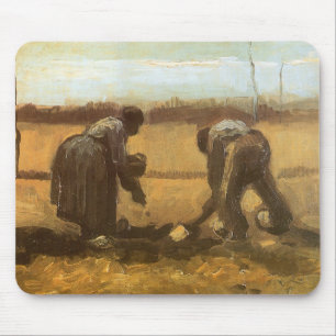 Vincent van Gogh - Peasants Planting Potatoes Mouse Mat