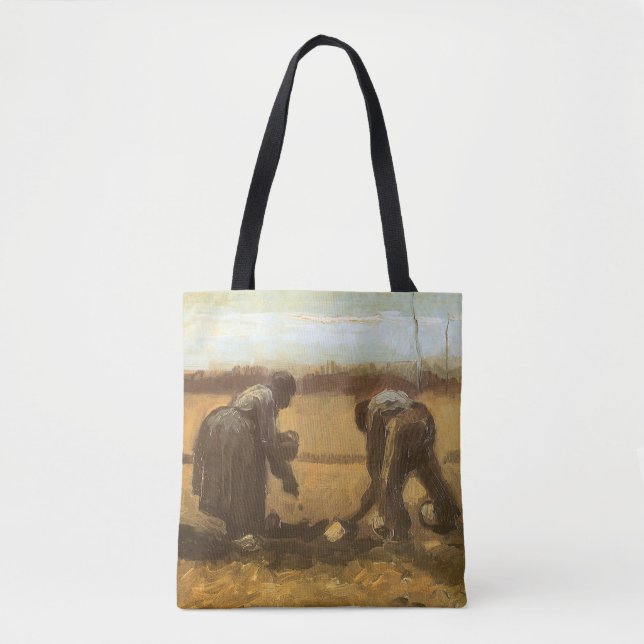 Vincent van Gogh - Peasants Planting Potatoes Tote Bag (Front)