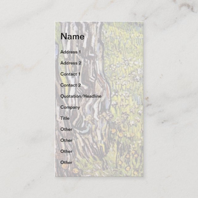 Vincent Van Gogh - Pine Trees And Dandelions Business Card (Front)