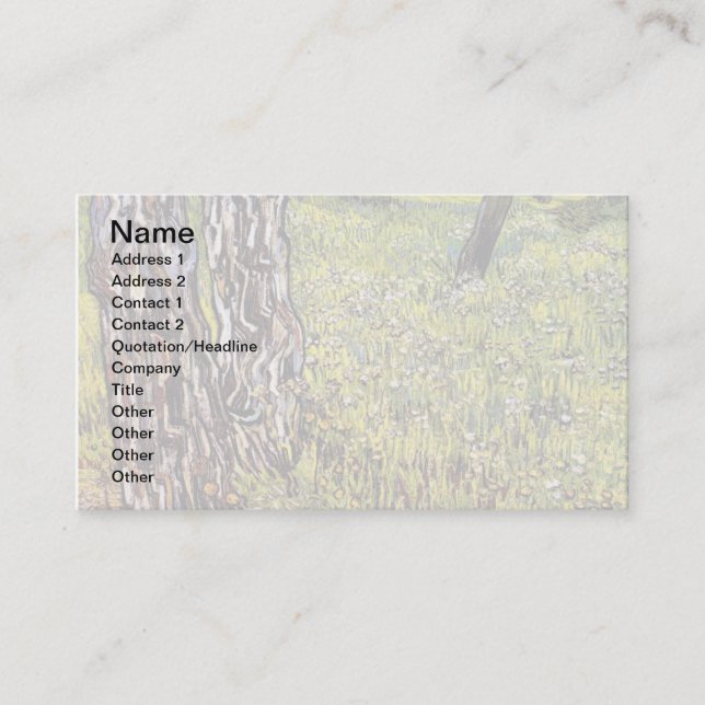Vincent Van Gogh - Pine Trees And Dandelions Business Card (Front)