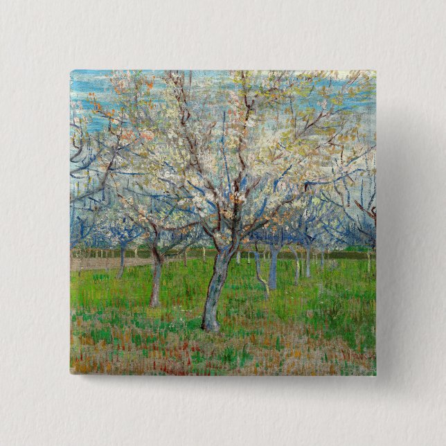 Vincent van Gogh - Pink Orchard 15 Cm Square Badge (Front)