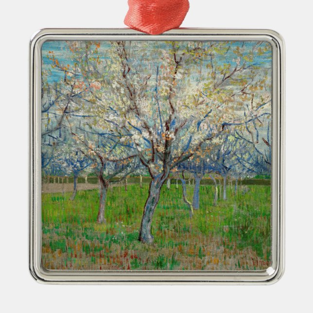 Vincent van Gogh - Pink Orchard Metal Tree Decoration (Front)