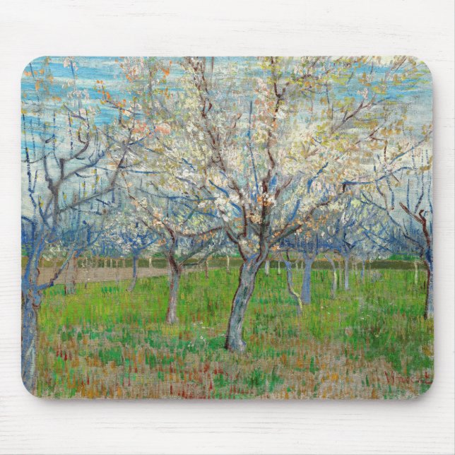 Vincent van Gogh - Pink Orchard Mouse Mat (Front)