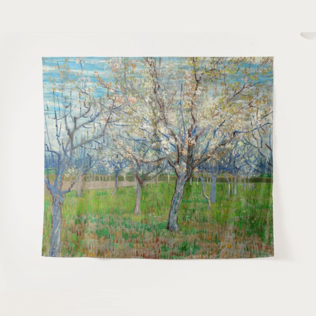 Vincent van Gogh - Pink Orchard Tapestry (Front (Horizontal))