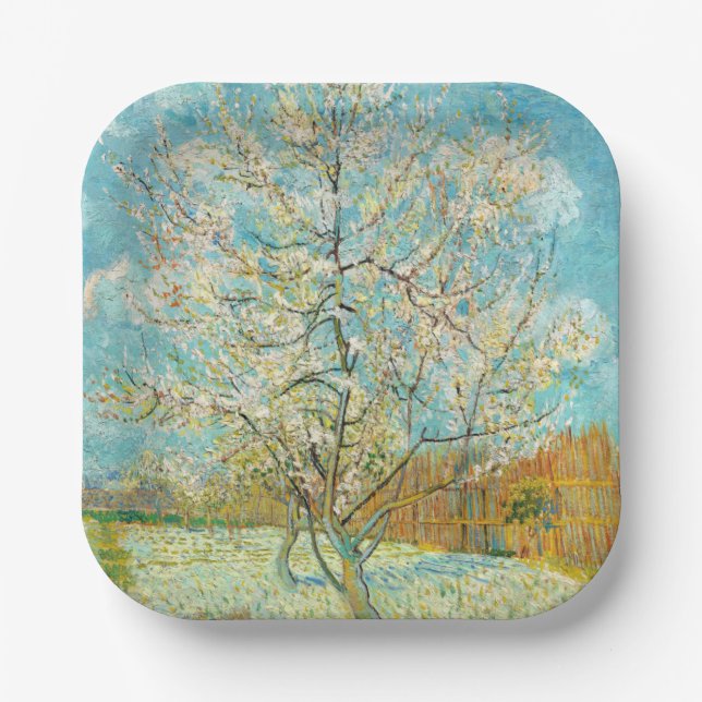 Vincent van Gogh - Pink Peach Tree in Blossom Paper Plate (Front)