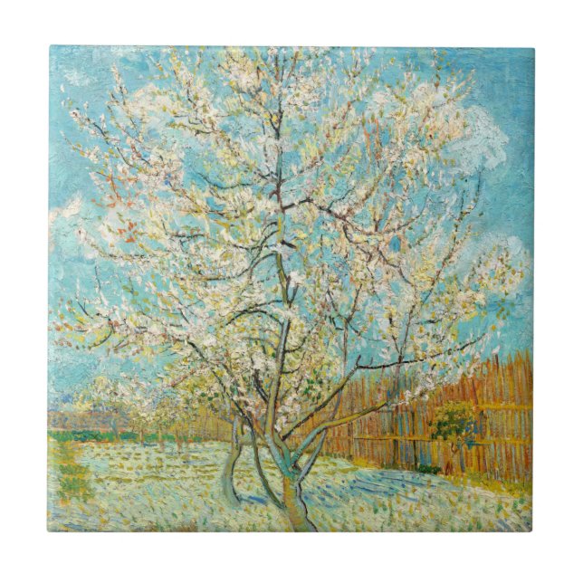 Vincent van Gogh - Pink Peach Tree in Blossom Tile (Front)