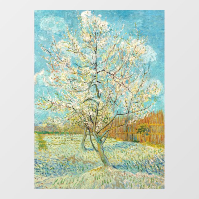 Vincent van Gogh - Pink Peach Tree in Blossom Window Cling (Sheet)