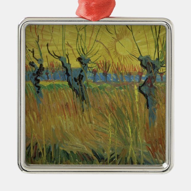 Vincent van Gogh | Pollarded Willows, Setting Sun Metal Tree Decoration (Front)