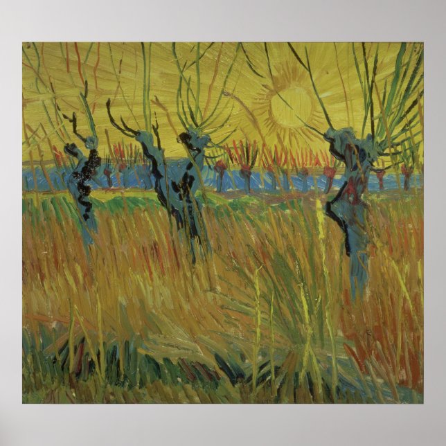 Vincent van Gogh | Pollarded Willows Setting Sun Poster (Front)