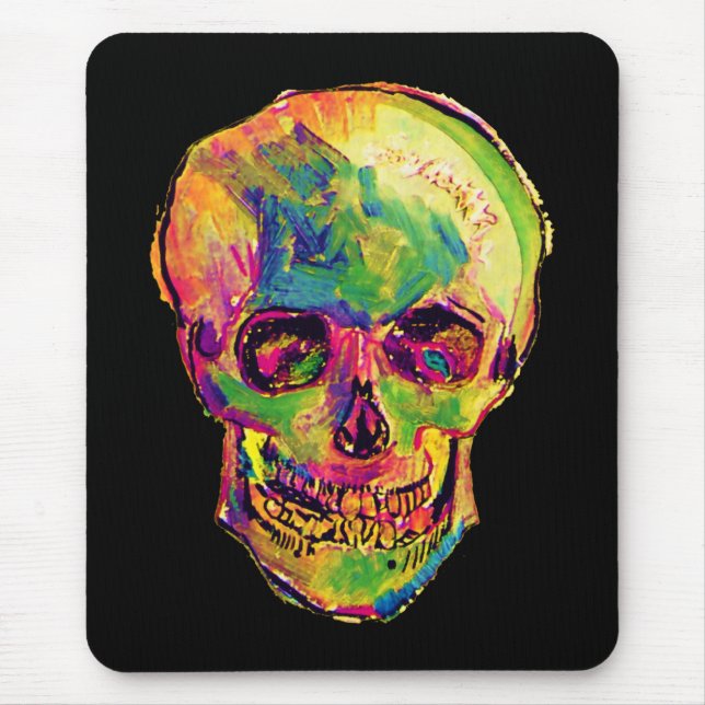 Vincent Van Gogh - Pop Art Halloween Skull Mouse Mat (Front)
