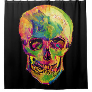 Vincent Van Gogh - Pop Art Halloween Skull Shower Curtain