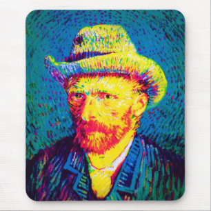 Vincent Van Gogh - Pop Art Self Portrait With Hat Mouse Mat