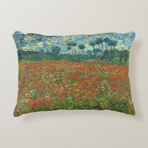 Vincent Van Gogh Poppy Field Floral Vintage Art Decorative Cushion