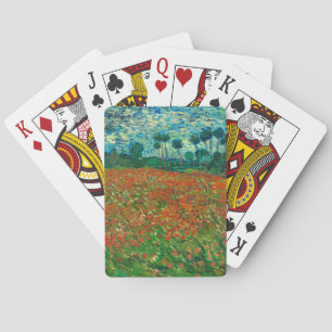 Vincent Van Gogh Poppy Field Floral Vintage Art Playing Cards