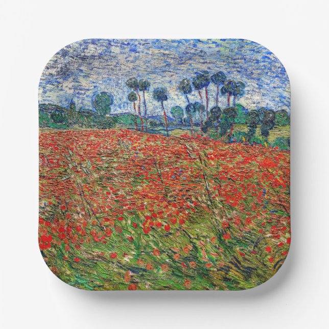 Vincent van Gogh - Poppy Field Paper Plate (Front)