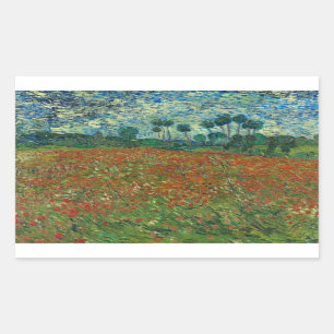 Vincent van Gogh - Poppy Field Rectangular Sticker