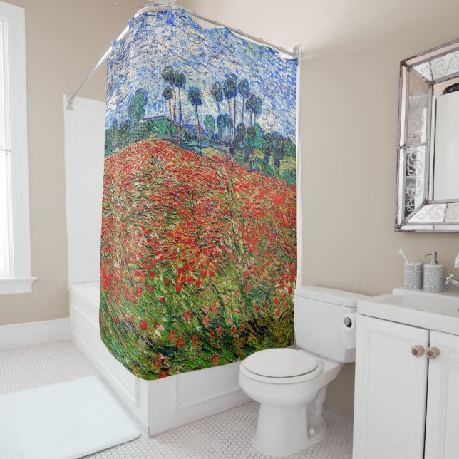 Vincent van Gogh - Poppy Field Shower Curtain (In Situ)
