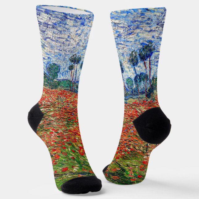 Vincent van Gogh - Poppy Field Socks (Angled)