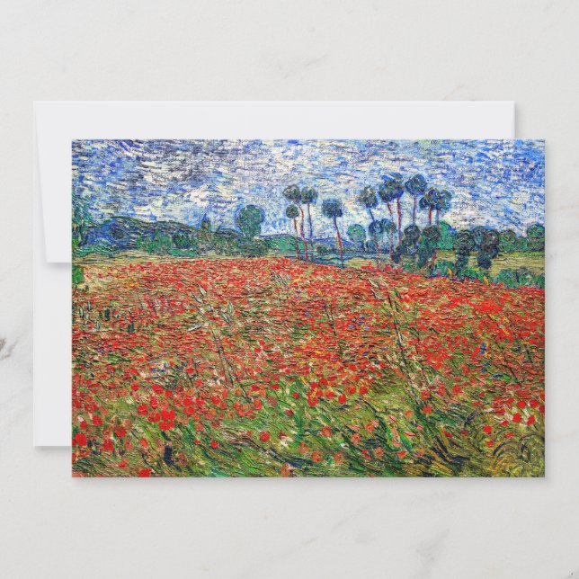 Vincent van Gogh - Poppy Field Thank You Card (Front)