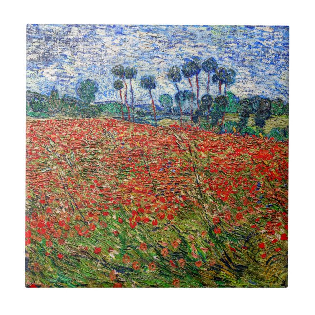 Vincent van Gogh - Poppy Field Tile (Front)