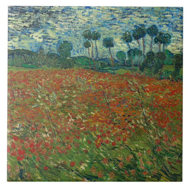 Vincent van Gogh - Poppy Field Tile (Front)