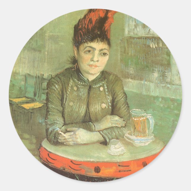Vincent van Gogh - Portrait of Agostina Segatori Classic Round Sticker (Front)