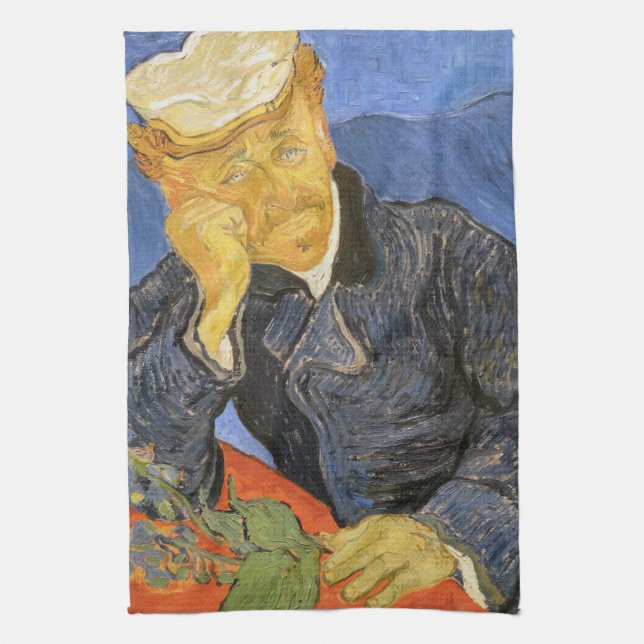 Vincent Van Gogh - Portrait of Doctor Paul Gachet Tea Towel (Vertical)