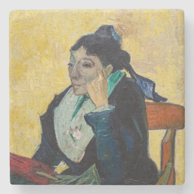 Vincent Van Gogh - Portrait of Madame Ginoux Stone Coaster (Front)