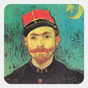 Vincent Van Gogh - Portrait Of Milliet - Fine Art Square Sticker