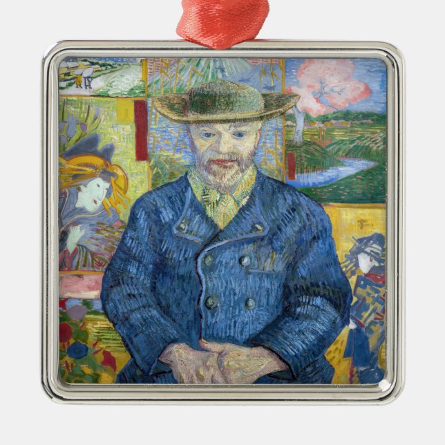 Vincent van Gogh - Portrait of Pere Tanguy Metal Tree Decoration (Front)