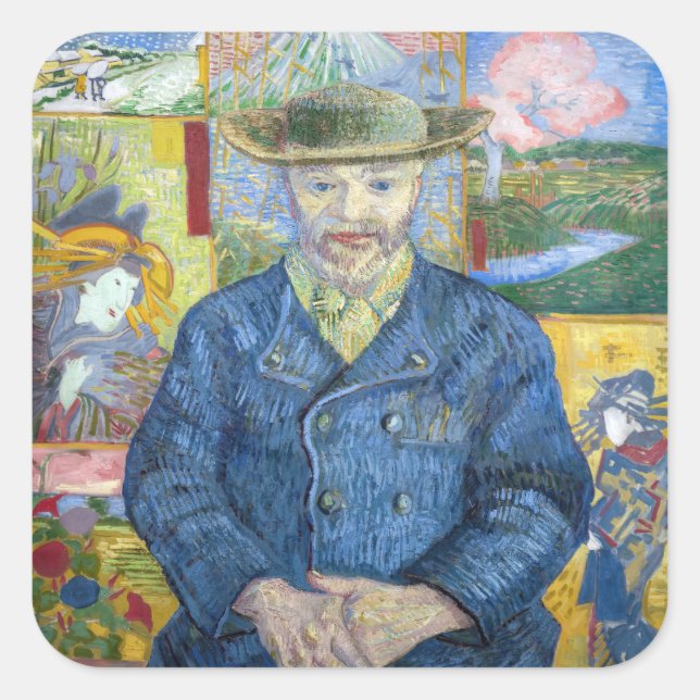 Vincent van Gogh - Portrait of Pere Tanguy Square Sticker (Front)