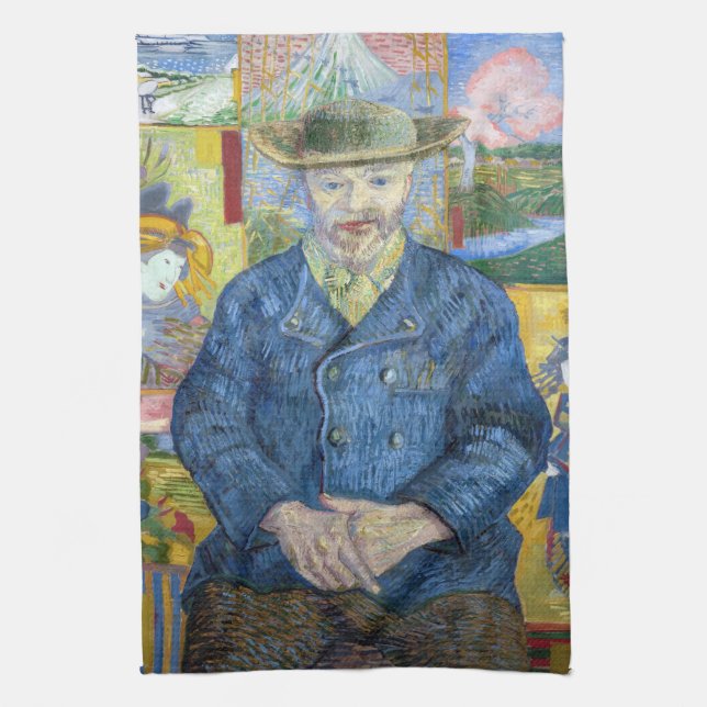 Vincent van Gogh - Portrait of Pere Tanguy Tea Towel (Vertical)