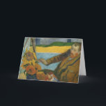 Vincent van Gogh Portrait | Paul Gauguin Card<br><div class="desc">Vincent van Gogh Painting Sunflowers by Paul Gauguin is a vibrant and captivating piece that captures a moment in the lives of two of the most famous artists of the 19th century. The painting portrays Vincent van Gogh working on his iconic sunflower series, with Gauguin's characteristic bold colours and expressive...</div>