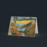 Vincent van Gogh Portrait | Paul Gauguin Card<br><div class="desc">Vincent van Gogh Painting Sunflowers by Paul Gauguin is a vibrant and captivating piece that captures a moment in the lives of two of the most famous artists of the 19th century. The painting portrays Vincent van Gogh working on his iconic sunflower series, with Gauguin's characteristic bold colours and expressive...</div>