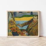 Vincent van Gogh Portrait | Paul Gauguin Poster<br><div class="desc">Vincent van Gogh Painting Sunflowers by Paul Gauguin is a vibrant and captivating piece that captures a moment in the lives of two of the most famous artists of the 19th century. The painting portrays Vincent van Gogh working on his iconic sunflower series, with Gauguin's characteristic bold colours and expressive...</div>
