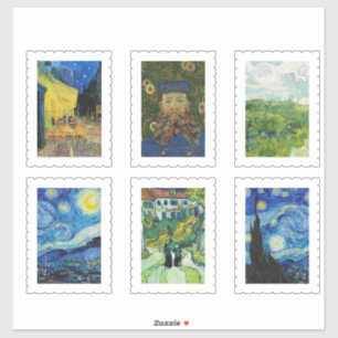 vincent van gogh postal stamp sticker pack 